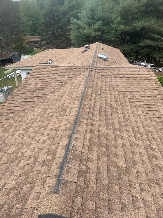 Completed shingle roof